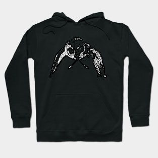 Owl in flight, black and white Hoodie